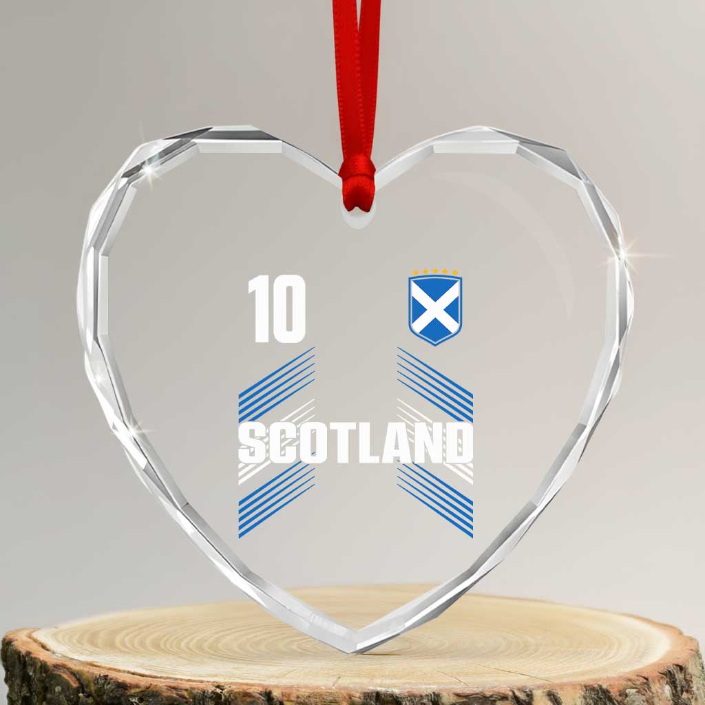 Scotland Soccer Sports Graphic Number 10 Jersey Style Heart Crystal Glass Ornament Proud Scottish Football Fans Game Day Pride TS02 Transparent Glass 3'' Heart Print Your Wear