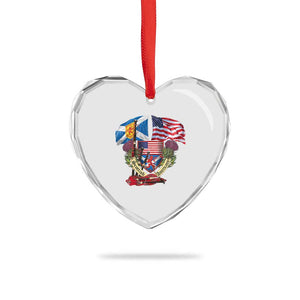 Scottish American Heritage Month Heart Crystal Glass Ornament Bagpipe Vintage Scottish American Flag Thistle TS11 Print Your Wear
