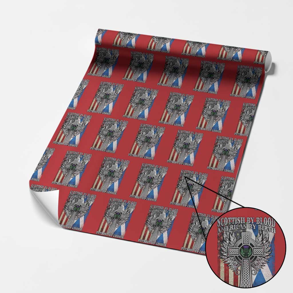 Scottish American Wrapping Paper Roll Scottish By Blood American By Birth Patriot By Choice TS11 Red Print Your Wear