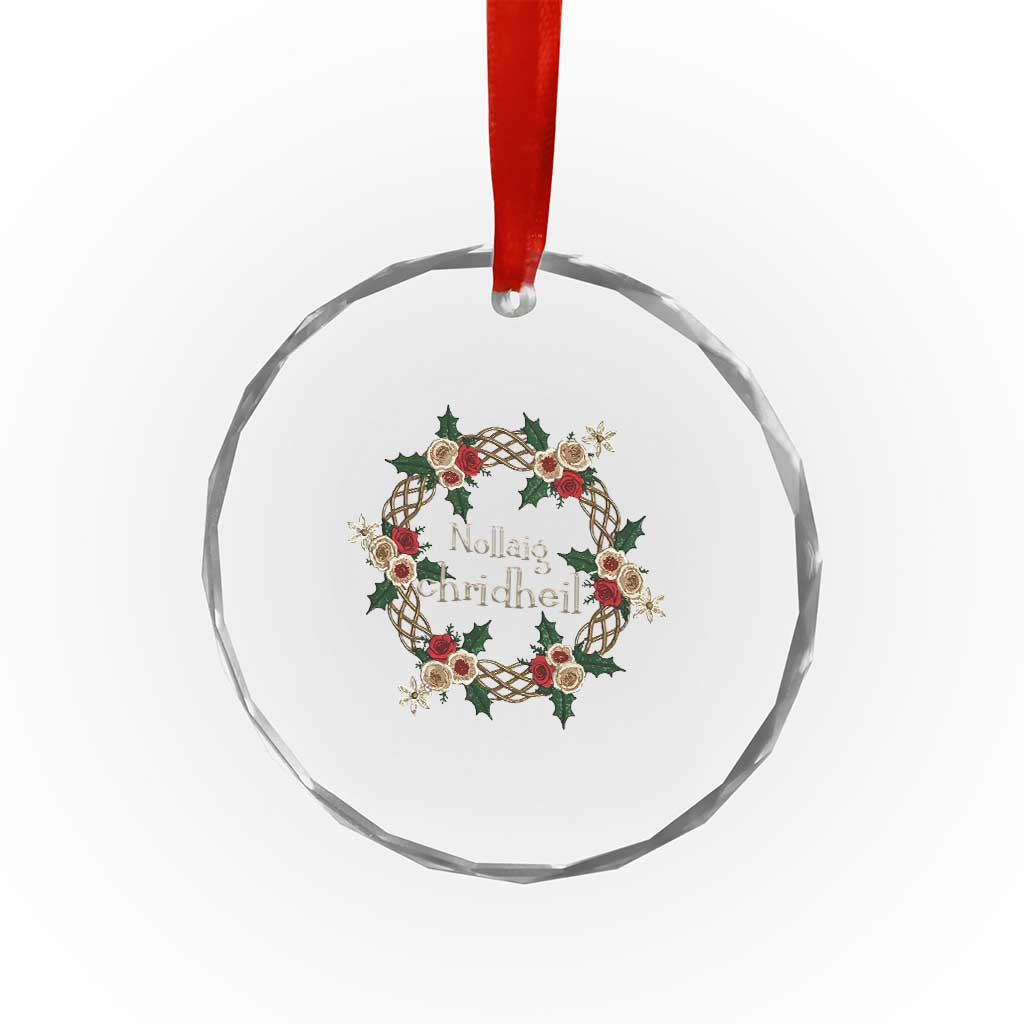 Scottish Celtic Xmas Nollaig Chridheil Crystal Glass Ornament Xmas Wreath TS11 Print Your Wear