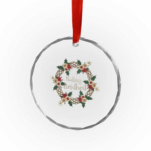 Scottish Celtic Xmas Nollaig Chridheil Crystal Glass Ornament Xmas Wreath TS11 Print Your Wear
