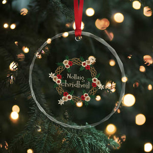 Scottish Celtic Xmas Nollaig Chridheil Crystal Glass Ornament Xmas Wreath TS11 Print Your Wear