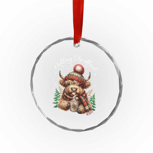 Scottish Christmas Crystal Glass Ornament Nollaig Chridheil Gaelic Xmas Higland Cow TS11 Print Your Wear