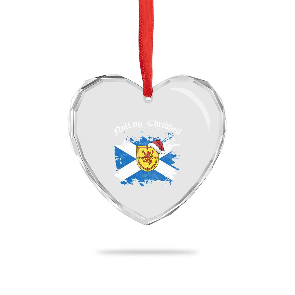Scottish Christmas Heart Crystal Glass Ornament Nollaig Chridheil Gaelic Xmas Scotland Lion Rampant TS11 Print Your Wear