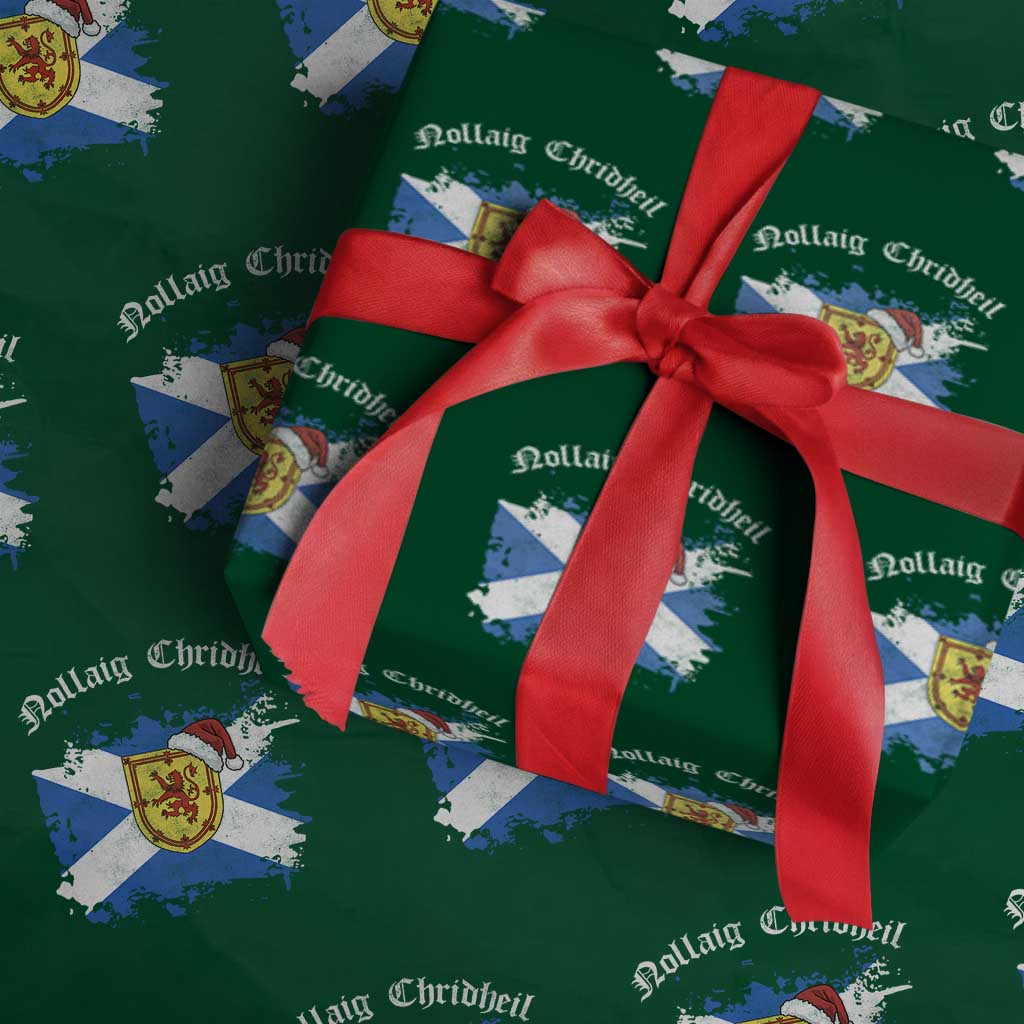 Scottish Christmas Wrapping Paper Roll Nollaig Chridheil Gaelic Xmas Scotland Lion Rampant TS11 Green Print Your Wear