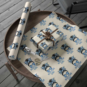 Scottish Girl Messy Bun Hair Saltire Flag Ribbon Bow Wrapping Paper Roll Scotland Pride for Girls Women