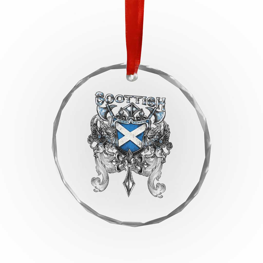 Scottish Heritage Crest Gothic Crystal Glass Ornament Medieval Flag and Sword Celtic Pride TS02 Print Your Wear