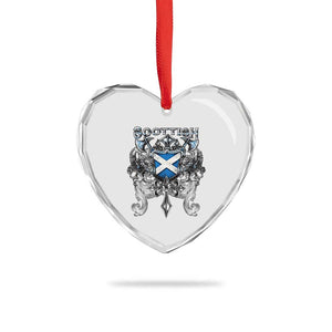 Scottish Heritage Crest Gothic Heart Crystal Glass Ornament Medieval Flag and Sword Celtic Pride TS02 Print Your Wear