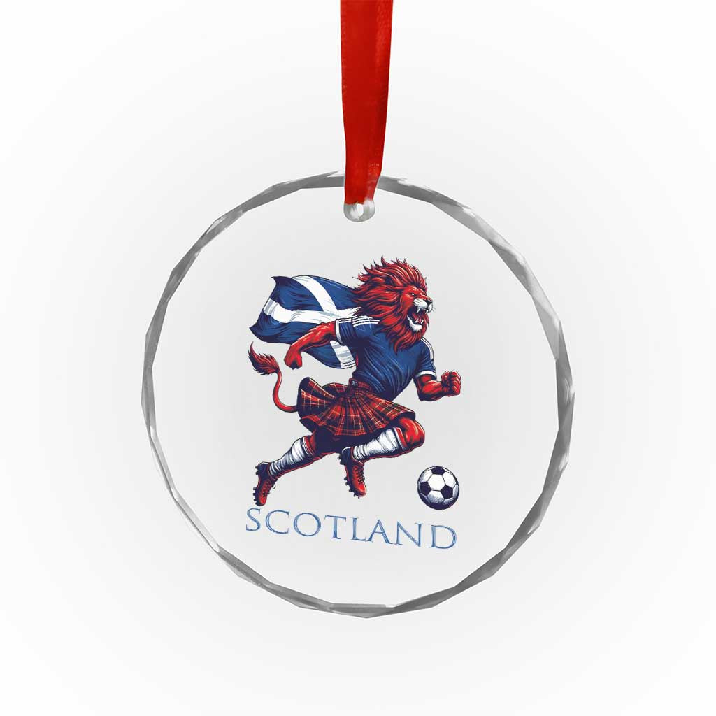 Scottish Lion Football Crystal Glass Ornament Brave Lion in Kilt with Flag Cape Pride TS02 Print Your Wear