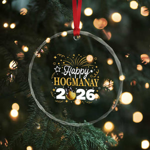 Scottish New Year 2026 Crystal Glass Ornament Happy Hogmanay NYE Party Faux Glitter Effect Printed TS11 Print Your Wear