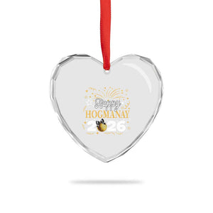 Scottish New Year 2026 Heart Crystal Glass Ornament Happy Hogmanay NYE Party Faux Glitter Effect Printed TS11 Print Your Wear