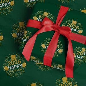 Scottish New Year 2026 Wrapping Paper Roll Happy Hogmanay NYE Party TS11 Green Print Your Wear