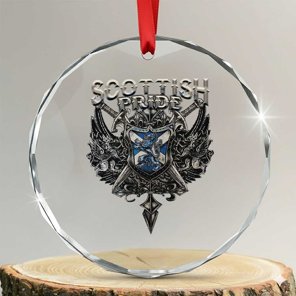 Scottish Pride Celtic Scotland Lion Rampant Crystal Glass Ornament TS11 Transparent Glass 3'' Circle Print Your Wear