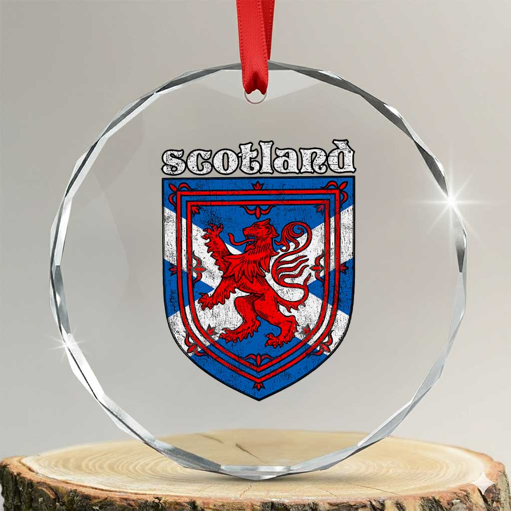 Scottish Pride Crystal Glass Ornament Scottish Rampant Lion Flag Scotland Coat of Arms TS11 Transparent Glass 3'' Circle Print Your Wear