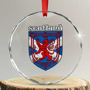 Scottish Pride Crystal Glass Ornament Scottish Rampant Lion Flag Scotland Coat of Arms TS11 Transparent Glass 3'' Circle Print Your Wear