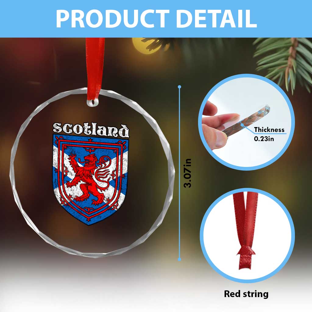 Scottish Pride Crystal Glass Ornament Scottish Rampant Lion Flag Scotland Coat of Arms TS11 Print Your Wear
