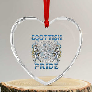 Scottish Pride Heart Crystal Glass Ornament Lion Rampant Unicorns Scottish Flag TS11 Transparent Glass 3'' Heart Print Your Wear