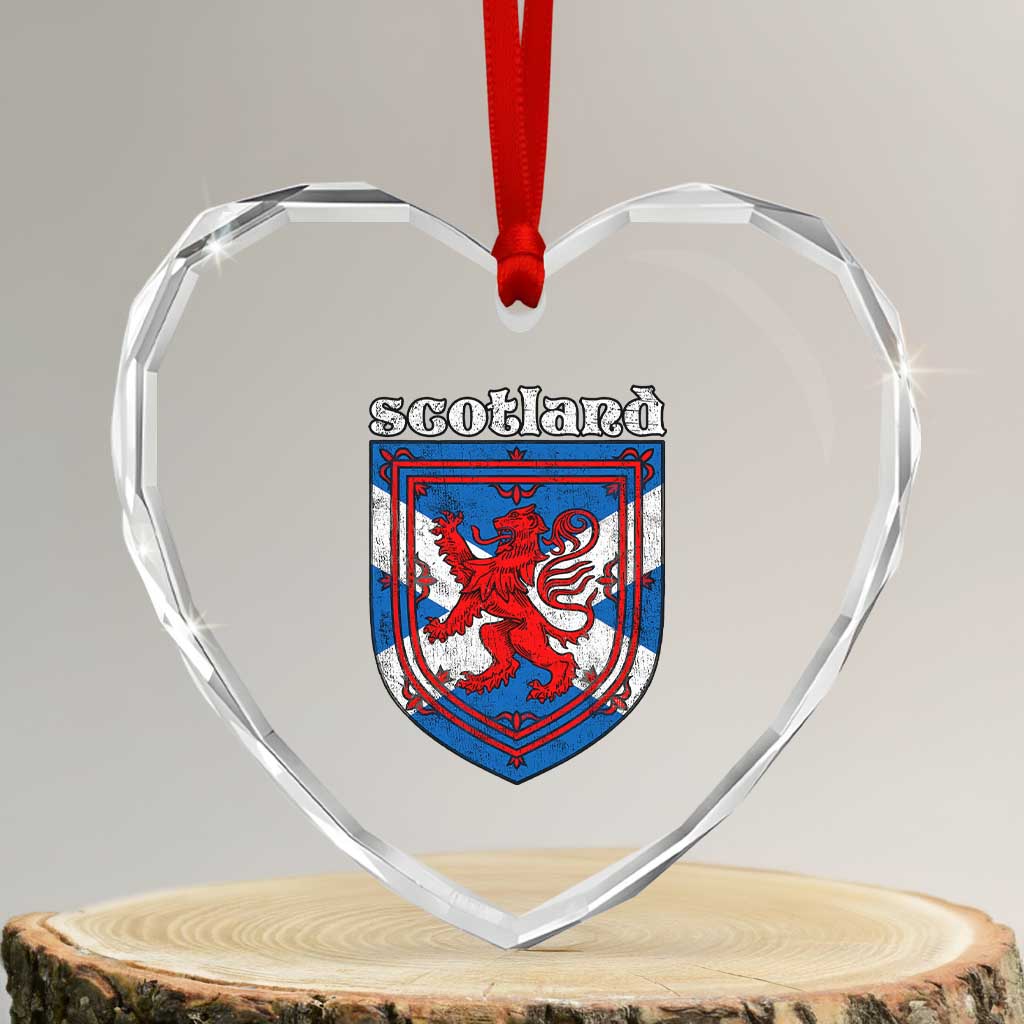 Scottish Pride Heart Crystal Glass Ornament Scottish Rampant Lion Flag Scotland Coat of Arms TS11 Transparent Glass 3'' Heart Print Your Wear
