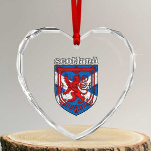 Scottish Pride Heart Crystal Glass Ornament Scottish Rampant Lion Flag Scotland Coat of Arms TS11 Transparent Glass 3'' Heart Print Your Wear