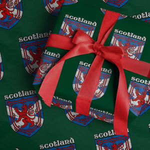 Scottish Pride Wrapping Paper Roll Scottish Rampant Lion Flag Scotland Coat of Arms TS11 Green Print Your Wear
