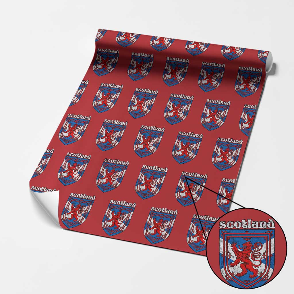 Scottish Pride Wrapping Paper Roll Scottish Rampant Lion Flag Scotland Coat of Arms TS11 Red Print Your Wear