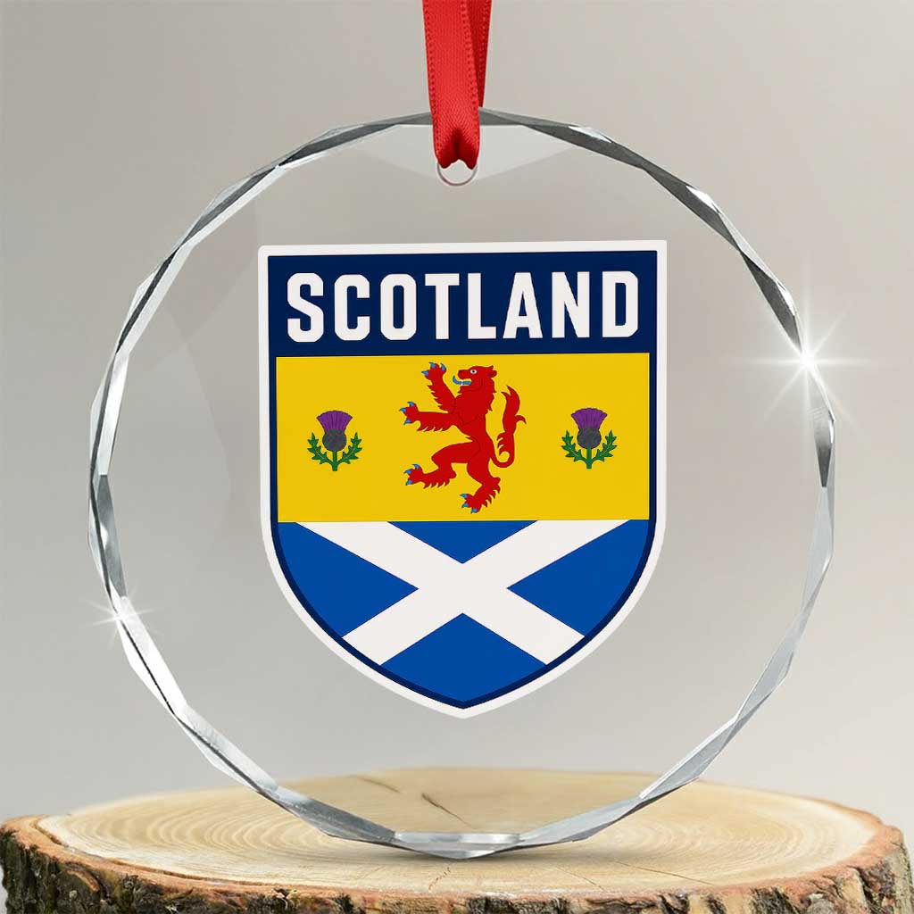 Scottish Rampant Lion Scotland Coat of Arms National Pride Crystal Glass Ornament TS11 Transparent Glass 3'' Circle Print Your Wear