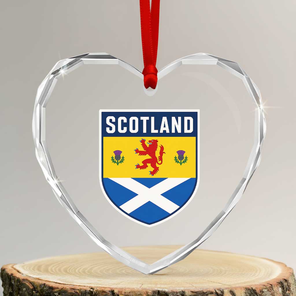 Scottish Rampant Lion Scotland Coat of Arms National Pride Heart Crystal Glass Ornament TS11 Transparent Glass 3'' Heart Print Your Wear