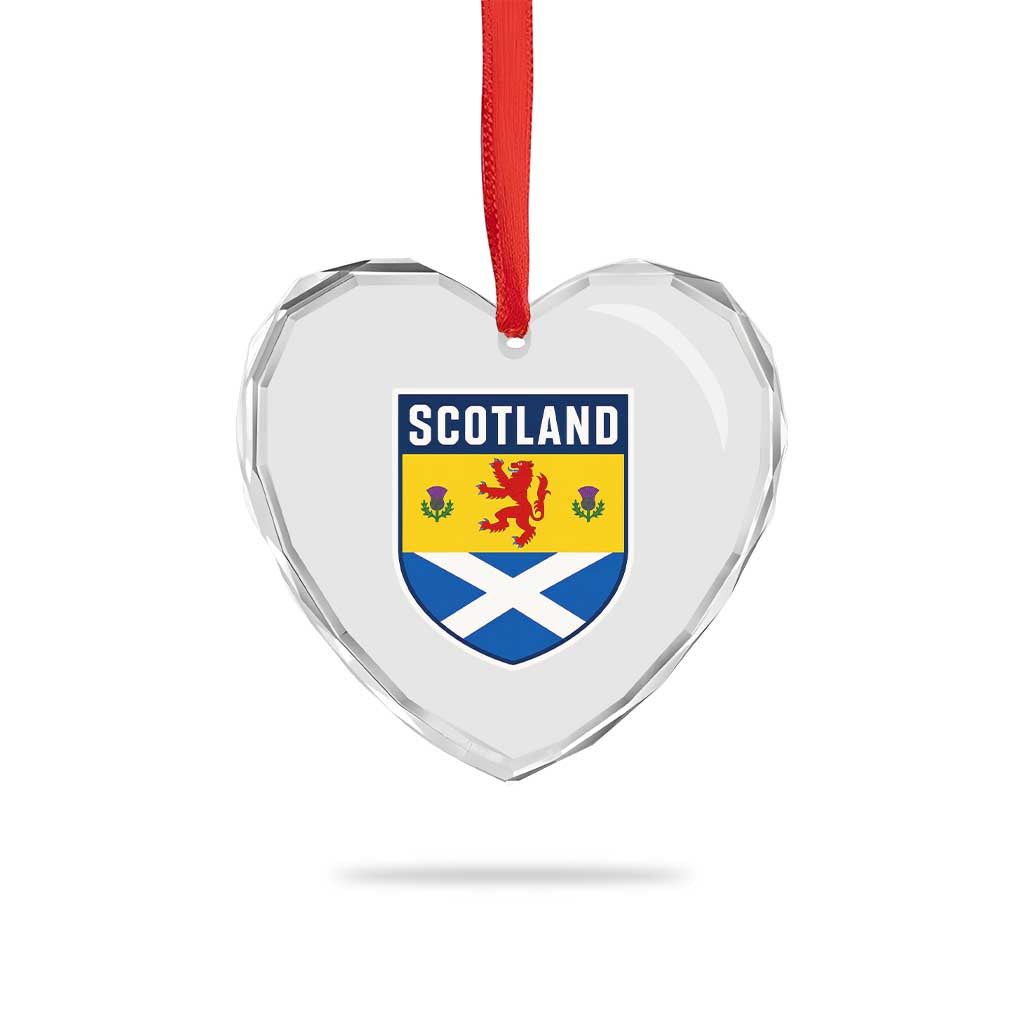 Scottish Rampant Lion Scotland Coat of Arms National Pride Heart Crystal Glass Ornament
