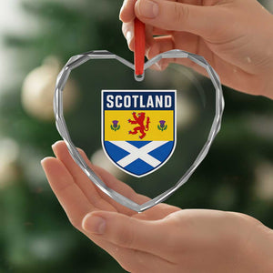 Scottish Rampant Lion Scotland Coat of Arms National Pride Heart Crystal Glass Ornament