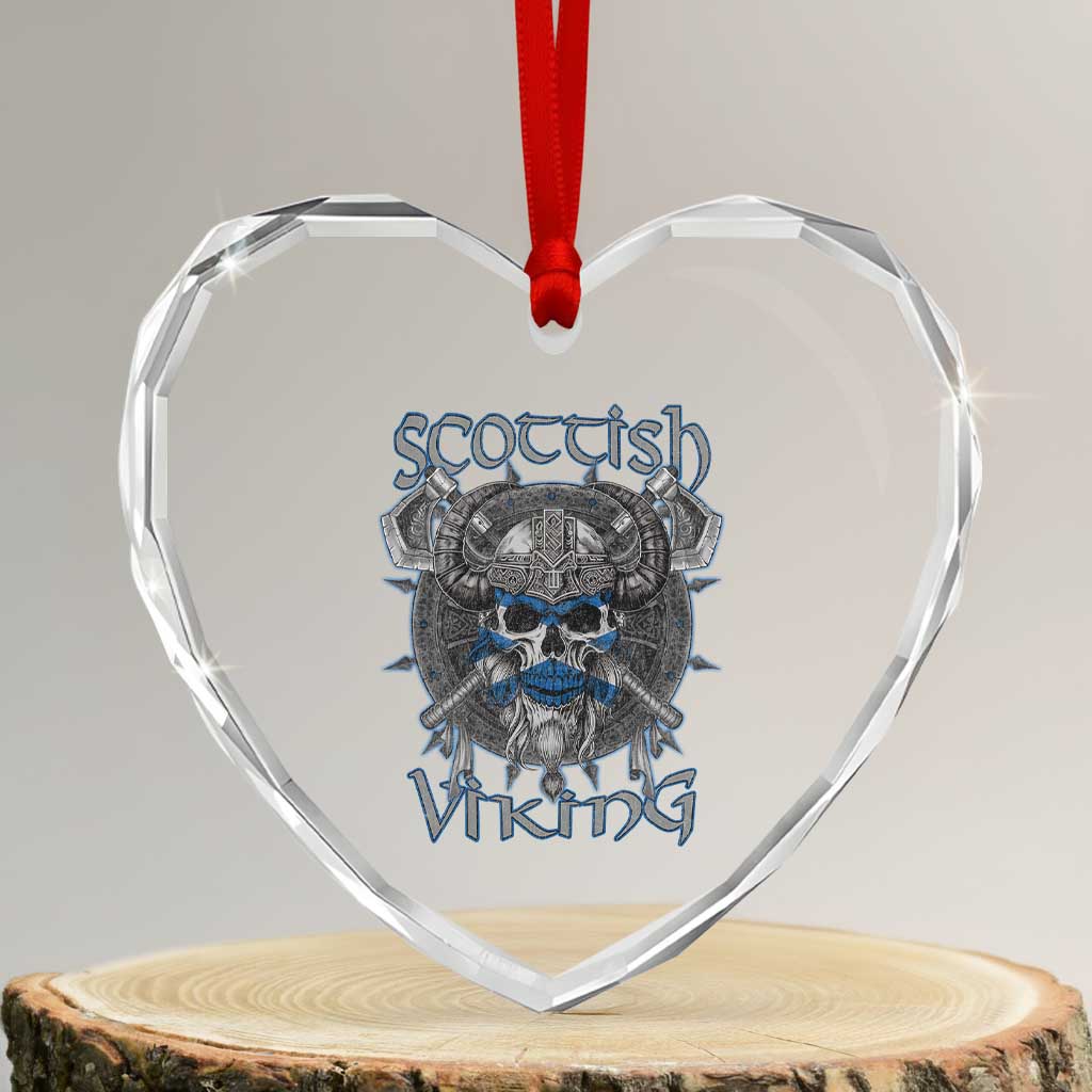 Scottish Viking Axes Celtic Knot Heart Crystal Glass Ornament Scottish Flag TS11 Transparent Glass 3'' Heart Print Your Wear