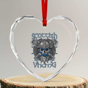 Scottish Viking Axes Celtic Knot Heart Crystal Glass Ornament Scottish Flag TS11 Transparent Glass 3'' Heart Print Your Wear