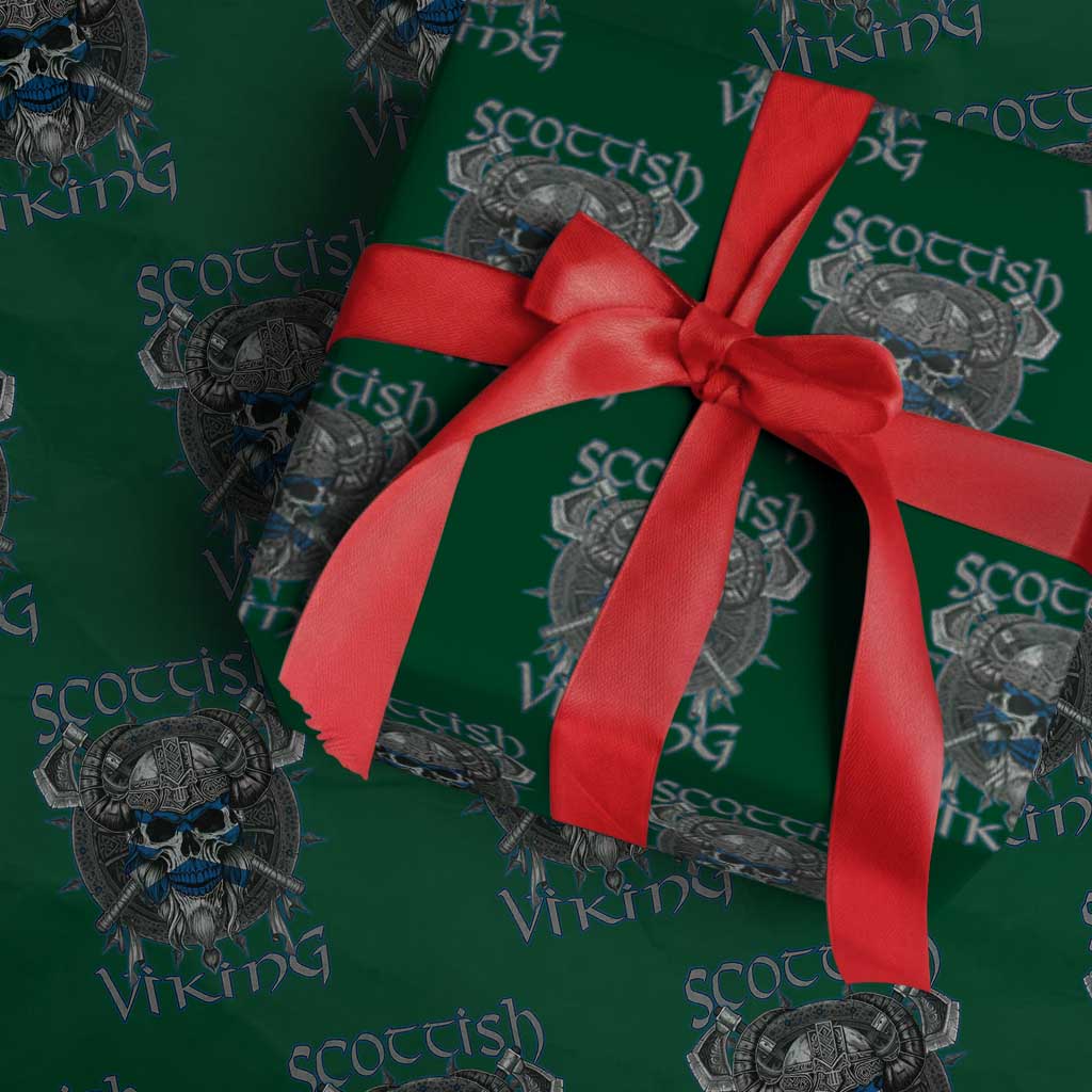 Scottish Viking Axes Celtic Knot Wrapping Paper Roll Scottish Flag TS11 Green Print Your Wear