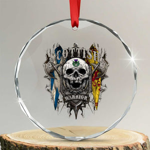 Scottish Warrior Crystal Glass Ornament Vintage Skull Celtic Cross Scottish Lion Rampant Flag TS11 Transparent Glass 3'' Circle Print Your Wear