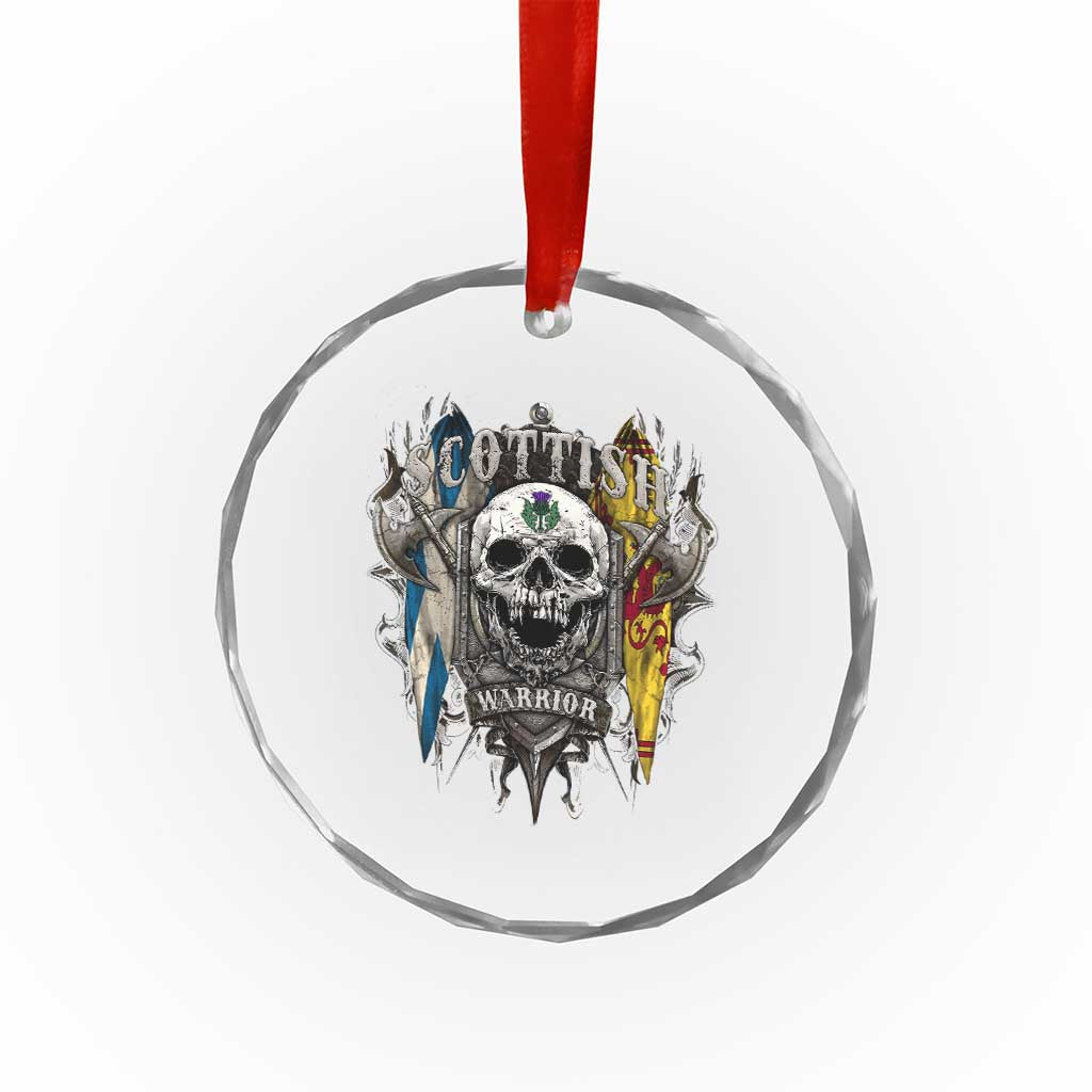 Scottish Warrior Crystal Glass Ornament Vintage Skull Celtic Cross Scottish Lion Rampant Flag TS11 Print Your Wear