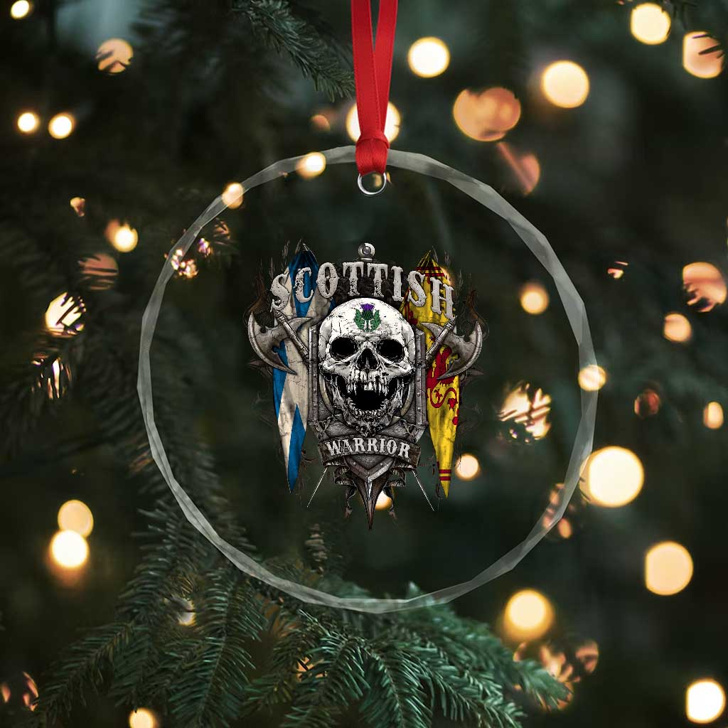 Scottish Warrior Crystal Glass Ornament Vintage Skull Celtic Cross Scottish Lion Rampant Flag TS11 Print Your Wear