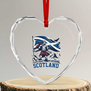 Scottish Warrior Heart Crystal Glass Ornament Brave Highland Hero Scotland Flag TS02 Transparent Glass 3'' Heart Print Your Wear