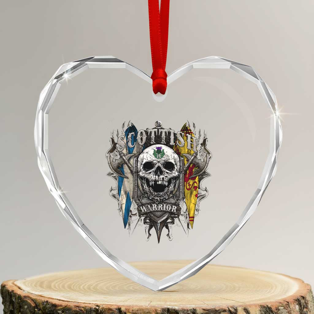 Scottish Warrior Heart Crystal Glass Ornament Vintage Skull Celtic Cross Scottish Lion Rampant Flag TS11 Transparent Glass 3'' Heart Print Your Wear