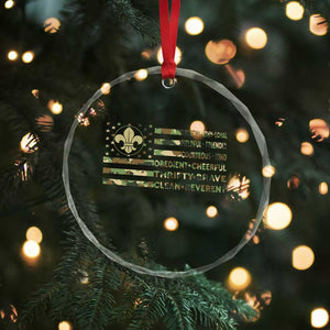 Scout Law Values Crystal Glass Ornament American Camo Flag Retro Vintage TS02 Print Your Wear