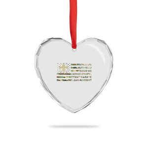 Scout Law Values Heart Crystal Glass Ornament American Camo Flag Retro Vintage TS02 Print Your Wear