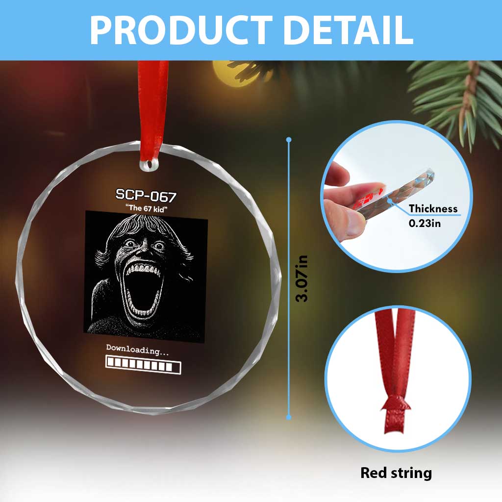 SCP 67 Mason The 6 7 Kid Meme Crystal Glass Ornament Six Seven Boy Horror Edit TS02 Print Your Wear