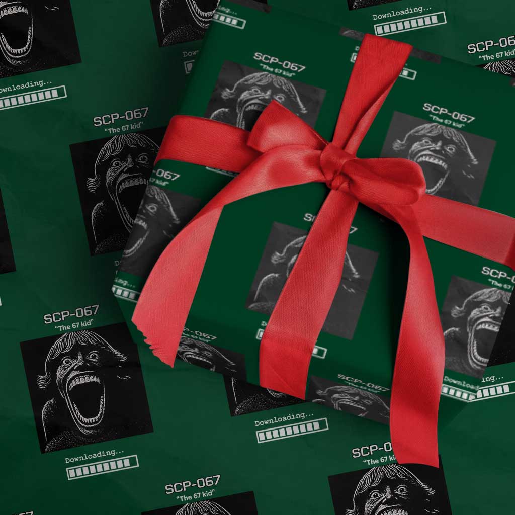 SCP 67 Mason The 6 7 Kid Meme Wrapping Paper Roll Six Seven Boy Horror Edit TS02 Green Print Your Wear
