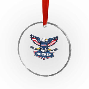 Screaming American Eagle Hockey Pride Graphic Crystal Glass Ornament Proud USA Ice Sticks Sports Fan TS02 Print Your Wear