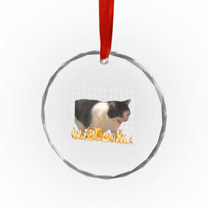 Screaming Cat Meme Crystal Glass Ornament Funny Internet Gen Z Cat Lover TS14 Print Your Wear