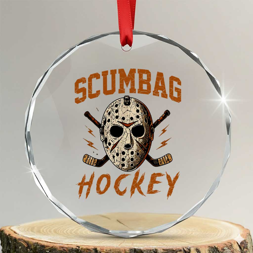 Scumbag Hockey Goalie Mask Distressed Sports Graphic Crystal Glass Ornament TS02 Transparent Glass 3'' Circle Print Your Wear