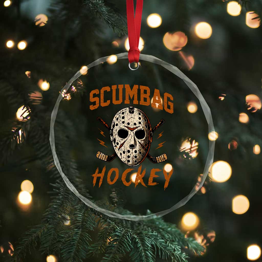 Scumbag Hockey Goalie Mask Distressed Sports Graphic Crystal Glass Ornament TS02 Print Your Wear