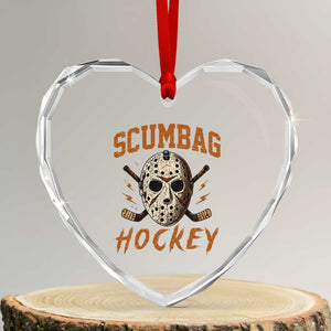 Scumbag Hockey Goalie Mask Distressed Sports Graphic Heart Crystal Glass Ornament TS02 Transparent Glass 3'' Heart Print Your Wear