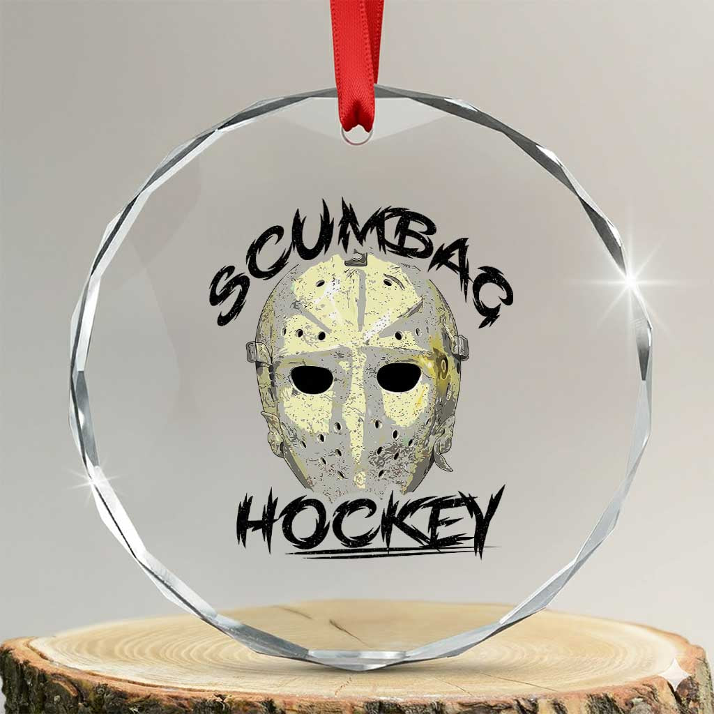 Scumbag Hockey Goalie Mask Vintage Graphic Crystal Glass Ornament TS02 Transparent Glass 3'' Circle Print Your Wear