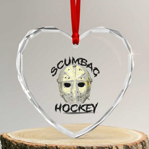Scumbag Hockey Goalie Mask Vintage Graphic Heart Crystal Glass Ornament TS02 Transparent Glass 3'' Heart Print Your Wear