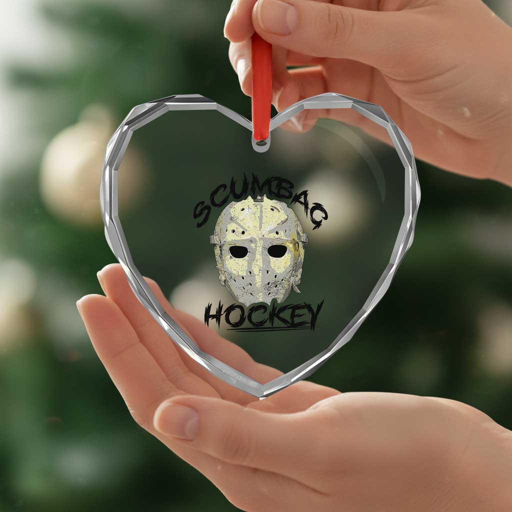 Scumbag Hockey Goalie Mask Vintage Graphic Heart Crystal Glass Ornament TS02 Print Your Wear