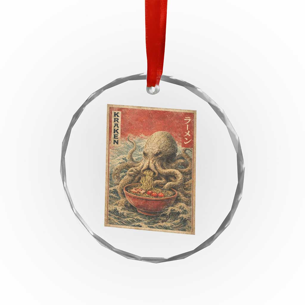 Sea Monster Eating Ramen Crystal Glass Ornament Vintage Graphic Japanese Lover Ukiyo-e Art TS10 Print Your Wear
